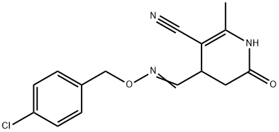 4-(([(4-CHLOROBENZYL)OXY]IMINO)METHYL)-2-METHYL-6-OXO-1,4,5,6-TETRAHYDRO-3-PYRIDINECARBONITRILE Struktur