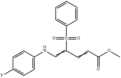 METHYL 5-(4-FLUOROANILINO)-4-(PHENYLSULFONYL)-2,4-PENTADIENOATE Struktur