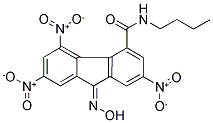 N4-BUTYL-9-HYDROXYIMINO-2,5,7-TRINITRO-9H-FLUORENE-4-CARBOXAMIDE Struktur