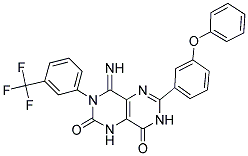 4-IMINO-6-(3-PHENOXYPHENYL)-3-(3-(TRIFLUOROMETHYL)PHENYL)-1,3,7-TRIHYDRO-5,7-DIAZAQUINAZOLINE-2,8-DIONE Struktur