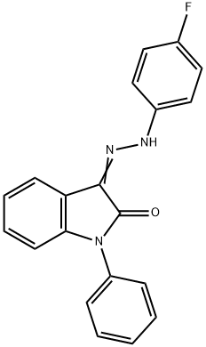 1-PHENYL-1H-INDOLE-2,3-DIONE 3-[N-(4-FLUOROPHENYL)HYDRAZONE] Struktur