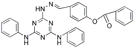 (E)-4-((2-(4,6-BIS(PHENYLAMINO)-1,3,5-TRIAZIN-2-YL)HYDRAZONO)METHYL)PHENYL BENZOATE Struktur