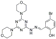 (E)-4-BROMO-2-((2-(4,6-DIMORPHOLINO-1,3,5-TRIAZIN-2-YL)HYDRAZONO)METHYL)PHENOL Struktur