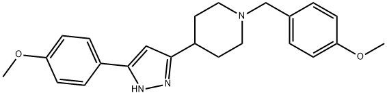 1-(4-METHOXYBENZYL)-4-[5-(4-METHOXYPHENYL)-1H-PYRAZOL-3-YL]PIPERIDINE Struktur