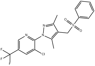 (1-[3-CHLORO-5-(TRIFLUOROMETHYL)-2-PYRIDINYL]-3,5-DIMETHYL-1H-PYRAZOL-4-YL)METHYL PHENYL SULFONE Struktur