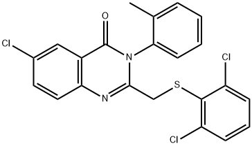 6-CHLORO-2-([(2,6-DICHLOROPHENYL)SULFANYL]METHYL)-3-(2-METHYLPHENYL)-4(3H)-QUINAZOLINONE Struktur