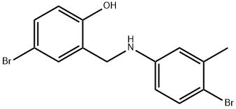 4-BROMO-2-[(4-BROMO-3-METHYLANILINO)METHYL]BENZENOL Struktur