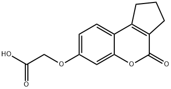 (4-OXO-1,2,3,4-TETRAHYDRO-CYCLOPENTA[C]CHROMEN-7-YLOXY)-ACETIC ACID Struktur