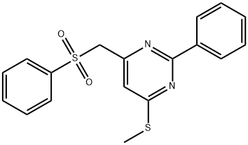 4-(METHYLSULFANYL)-2-PHENYL-6-[(PHENYLSULFONYL)METHYL]PYRIMIDINE Struktur