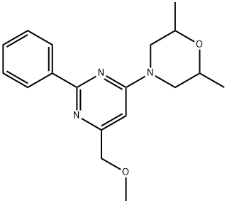 4-[6-(METHOXYMETHYL)-2-PHENYL-4-PYRIMIDINYL]-2,6-DIMETHYLMORPHOLINE Struktur