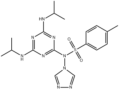 N-(4,6-BIS(ISOPROPYLAMINO)-1,3,5-TRIAZIN-2-YL)-4-METHYL-N-(4H-1,2,4-TRIAZOL-4-YL)BENZENESULFONAMIDE Struktur