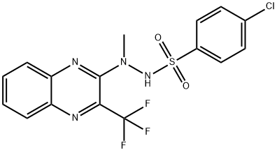 4-CHLORO-N'-METHYL-N'-[3-(TRIFLUOROMETHYL)-2-QUINOXALINYL]BENZENESULFONOHYDRAZIDE Struktur