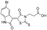 3-[(5Z)-5-(5-BROMO-2-OXO-1,2-DIHYDRO-3H-INDOL-3-YLIDENE)-4-OXO-2-THIOXO-1,3-THIAZOLIDIN-3-YL]PROPANOIC ACID Struktur