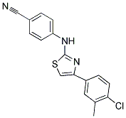 4-((4-(4-CHLORO-3-METHYLPHENYL)-2,5-THIAZOLYL)AMINO)BENZENECARBONITRILE Struktur