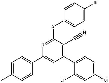 2-[(4-BROMOPHENYL)SULFANYL]-4-(2,4-DICHLOROPHENYL)-6-(4-METHYLPHENYL)NICOTINONITRILE Struktur