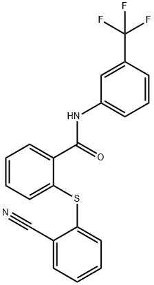 2-[(2-CYANOPHENYL)SULFANYL]-N-[3-(TRIFLUOROMETHYL)PHENYL]BENZENECARBOXAMIDE Struktur