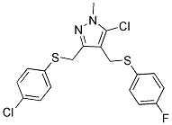 (5-CHLORO-3-([(4-CHLOROPHENYL)SULFANYL]METHYL)-1-METHYL-1H-PYRAZOL-4-YL)METHYL 4-FLUOROPHENYL SULFIDE Struktur