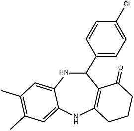 11-(4-CHLOROPHENYL)-7,8-DIMETHYL-2,3,4,5,10,11-HEXAHYDRO-1H-DIBENZO[B,E][1,4]DIAZEPIN-1-ONE Struktur