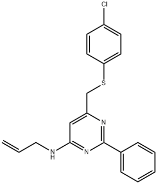 N-ALLYL-6-([(4-CHLOROPHENYL)SULFANYL]METHYL)-2-PHENYL-4-PYRIMIDINAMINE Struktur