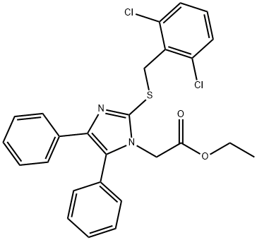 ETHYL 2-(2-[(2,6-DICHLOROBENZYL)SULFANYL]-4,5-DIPHENYL-1H-IMIDAZOL-1-YL)ACETATE Struktur