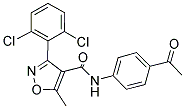 N-(4-ACETYLPHENYL)(3-(2,6-DICHLOROPHENYL)-5-METHYLISOXAZOL-4-YL)FORMAMIDE Struktur