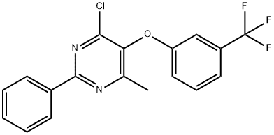 4-CHLORO-6-METHYL-2-PHENYL-5-[3-(TRIFLUOROMETHYL)PHENOXY]PYRIMIDINE Struktur