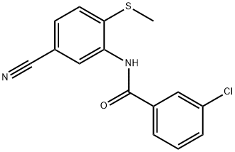 3-CHLORO-N-[5-CYANO-2-(METHYLSULFANYL)PHENYL]BENZENECARBOXAMIDE Struktur