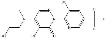 4-CHLORO-2-[3-CHLORO-5-(TRIFLUOROMETHYL)-2-PYRIDINYL]-5-[(2-HYDROXYETHYL)(METHYL)AMINO]-3(2H)-PYRIDAZINONE Struktur