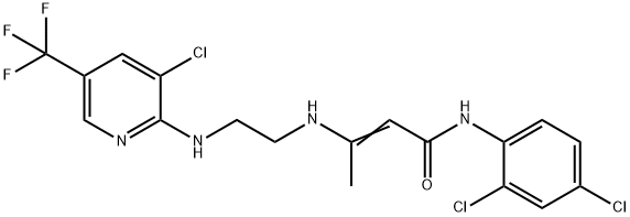 3-[(2-([3-CHLORO-5-(TRIFLUOROMETHYL)-2-PYRIDINYL]AMINO)ETHYL)AMINO]-N-(2,4-DICHLOROPHENYL)-2-BUTENAMIDE Struktur