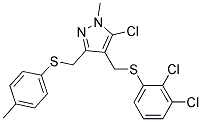 (5-CHLORO-4-([(2,3-DICHLOROPHENYL)SULFANYL]METHYL)-1-METHYL-1H-PYRAZOL-3-YL)METHYL 4-METHYLPHENYL SULFIDE Struktur