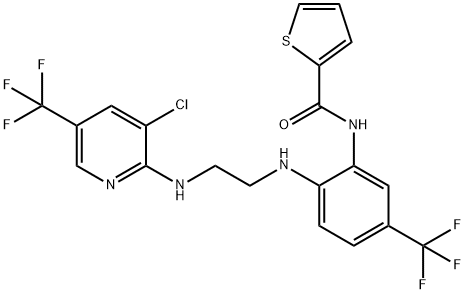 N-[2-[(2-([3-CHLORO-5-(TRIFLUOROMETHYL)-2-PYRIDINYL]AMINO)ETHYL)AMINO]-5-(TRIFLUOROMETHYL)PHENYL]-2-THIOPHENECARBOXAMIDE Struktur