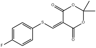 5-([(4-FLUOROPHENYL)SULFANYL]METHYLENE)-2,2-DIMETHYL-1,3-DIOXANE-4,6-DIONE Struktur