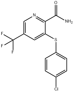 3-[(4-CHLOROPHENYL)SULFANYL]-5-(TRIFLUOROMETHYL)-2-PYRIDINECARBOXAMIDE Struktur