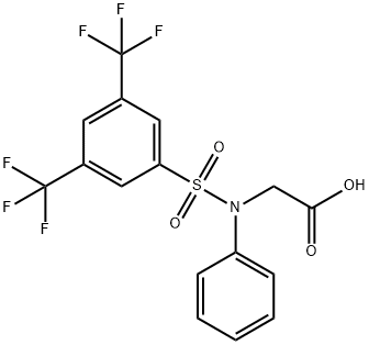 2-(([3,5-BIS(TRIFLUOROMETHYL)PHENYL]SULFONYL)ANILINO)ACETIC ACID Struktur