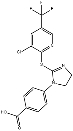 4-(2-([3-CHLORO-5-(TRIFLUOROMETHYL)-2-PYRIDINYL]SULFANYL)-4,5-DIHYDRO-1H-IMIDAZOL-1-YL)BENZENECARBOXYLIC ACID Struktur