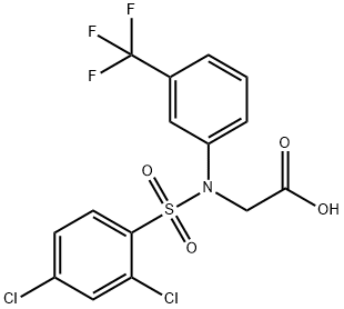 2-[[(2,4-DICHLOROPHENYL)SULFONYL]-3-(TRIFLUOROMETHYL)ANILINO]ACETIC ACID Struktur