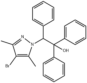 2-(4-BROMO-3,5-DIMETHYL-1H-PYRAZOL-1-YL)-1,1,2-TRIPHENYLETHANOL Struktur