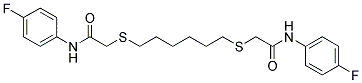 2-[(6-([2-(4-FLUOROANILINO)-2-OXOETHYL]SULFANYL)HEXYL)SULFANYL]-N-(4-FLUOROPHENYL)ACETAMIDE Struktur