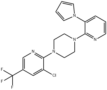 1-[3-CHLORO-5-(TRIFLUOROMETHYL)-2-PYRIDINYL]-4-[3-(1H-PYRROL-1-YL)-2-PYRIDINYL]PIPERAZINE Struktur