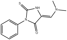 5-[(DIMETHYLAMINO)METHYLENE]-3-PHENYL-2-THIOXOTETRAHYDRO-4H-IMIDAZOL-4-ONE Struktur