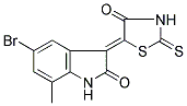 (3Z)-5-BROMO-7-METHYL-3-(4-OXO-2-THIOXO-1,3-THIAZOLIDIN-5-YLIDENE)-1,3-DIHYDRO-2H-INDOL-2-ONE Struktur