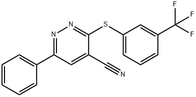 6-PHENYL-3-([3-(TRIFLUOROMETHYL)PHENYL]SULFANYL)-4-PYRIDAZINECARBONITRILE Struktur