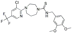 (((3,4-DIMETHOXYPHENYL)METHYL)AMINO)(4-(3-CHLORO-5-(TRIFLUOROMETHYL)(2-PYRIDYL))(1,4-DIAZAPERHYDROEPINYL))METHANE-1-THIONE Struktur