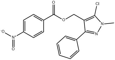 (5-CHLORO-1-METHYL-3-PHENYL-1H-PYRAZOL-4-YL)METHYL 4-NITROBENZENECARBOXYLATE Structure