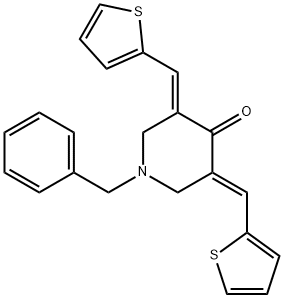 1-BENZYL-3,5-BIS(2-THIENYLMETHYLENE)TETRAHYDRO-4(1H)-PYRIDINONE Struktur