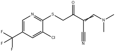 2-(2-([3-CHLORO-5-(TRIFLUOROMETHYL)-2-PYRIDINYL]SULFANYL)ACETYL)-3-(DIMETHYLAMINO)ACRYLONITRILE Struktur