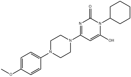 1-CYCLOHEXYL-6-HYDROXY-4-[4-(4-METHOXYPHENYL)PIPERAZINO]-2(1H)-PYRIMIDINONE Struktur