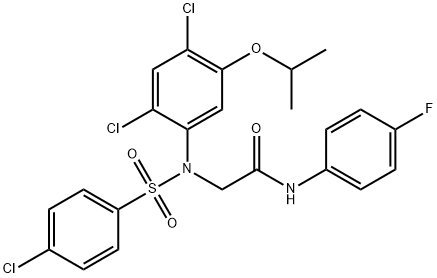 2-(N-(4-CHLOROPHENYLSULFONYL)-2,4-DICHLORO-5-ISOPROPOXYPHENYLAMINO)-N-(4-FLUOROPHENYL)ACETAMIDE Struktur