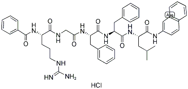 BENZOYL-ARG-GLY-PHE-PHE-LEU-4-METHOXY-BETA-NAPHTHYLAMIDE HCL Struktur