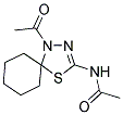 N-(1-ACETYL-4-THIA-1,2-DIAZASPIRO[4.5]DEC-2-EN-3-YL)ACETAMIDE Struktur